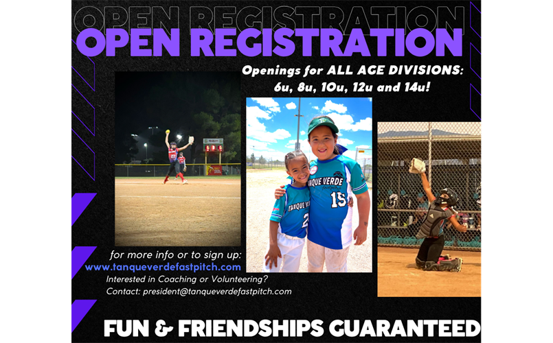 Openings for ALL AGE DIVISIONS!! 